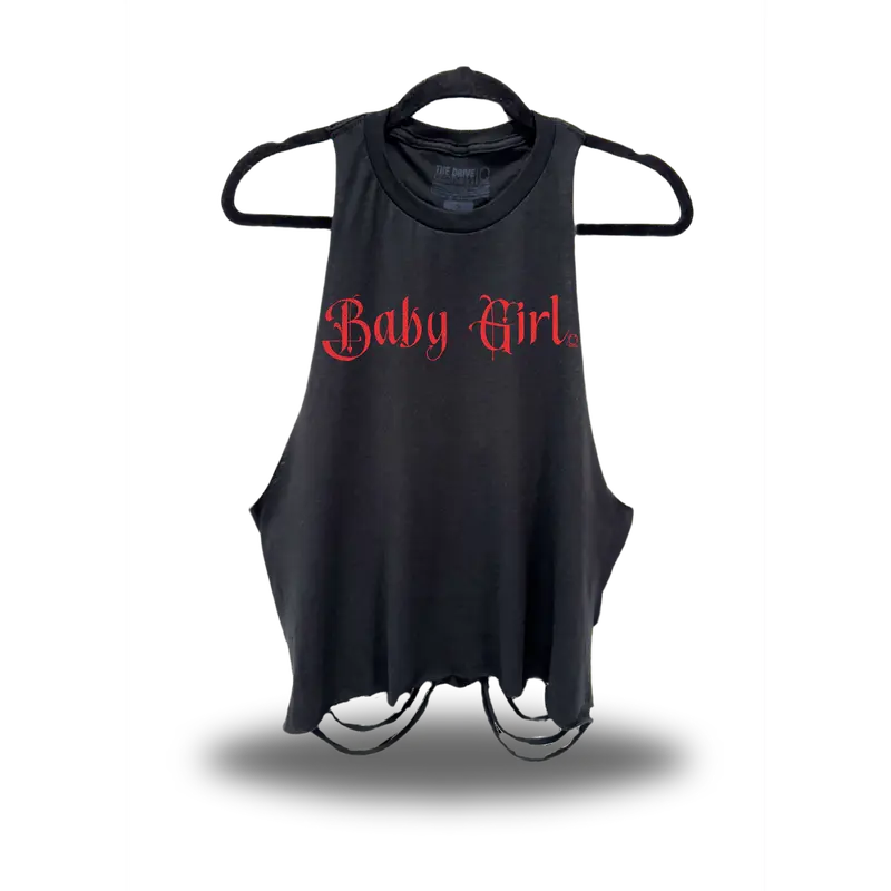 TheDriveClothing Women’s Black Cotton Oversized Crop Tank Top - Vintage Streetwear Graphic Print Lady Piece, Soft Breathable Lightweight Fabric, Casual Gym & Everyday Fashion Style Top