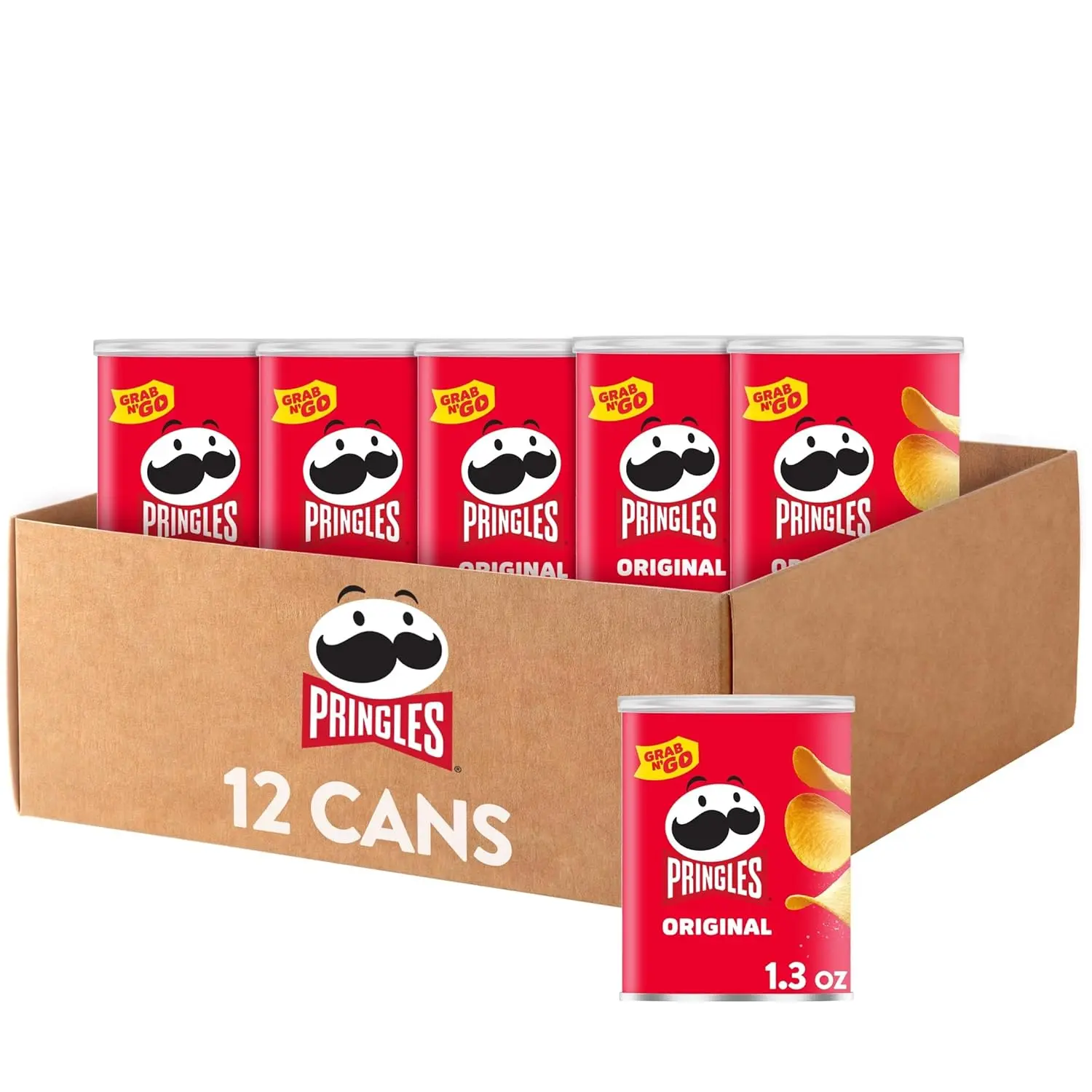 Potato Crisps Chips, Lunch Snacks, Office and Kids Snacks, Grab N' Go, Original (12 Cans)