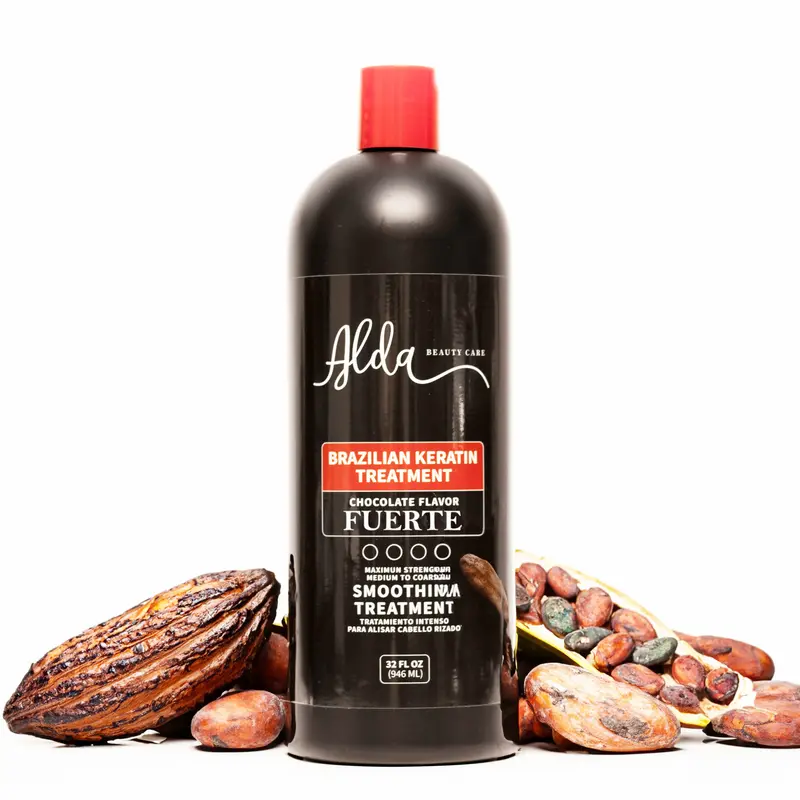 Alda Brazilian Keratin Treatment Chocolate Flavor Fuerte Permanent Straightening Blowout for Smooth Hair with Keratin Infusion