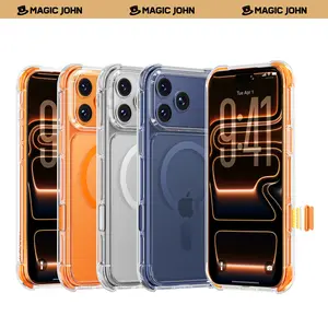 MAGICJOHN Shockproof Magnetic Phone Case for iPhone 17/17 Pro/17 Pro Max, Anti-Yellowing TPU+PC Case with Liquid Silicone Cushion, Anti-Slip Grip, MagSafe Compatible