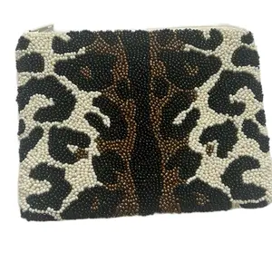 Tiana Designs Luxe Leopard Beaded Mini Pouch