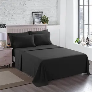 Soft Microfiber Fade & Stain Resistant Sheet Set - 6 Piece Queen Size Bed Sheet Set, Solid, Modern, Machine Wash, Soft