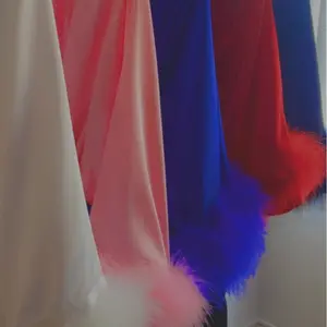 Adult Satin Custom Satin Robe with Fur trim