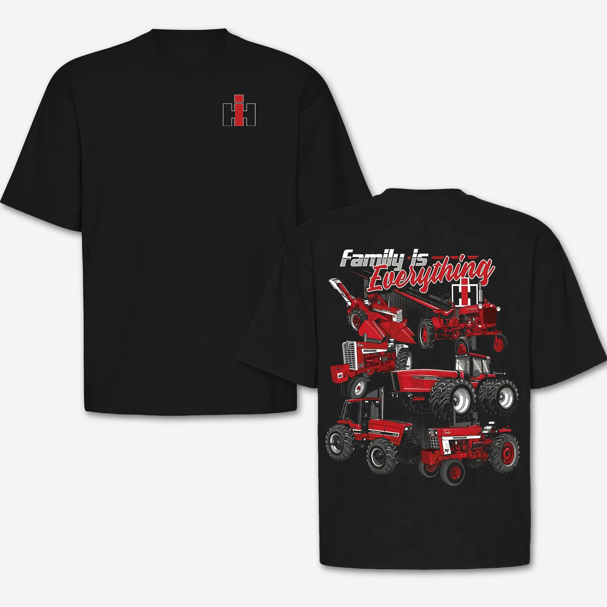 Family Is Everything International Harvester Ih Tractor T-shirt, Vintage Red Farm Tractor Graphic Tee, Classic Farming Shirt For Men Women, Case Ih Inspired, Farmer Gift, Farm Life, Rural Country Apparel, Agricultural Equipment Lover, Men Birthday Gift