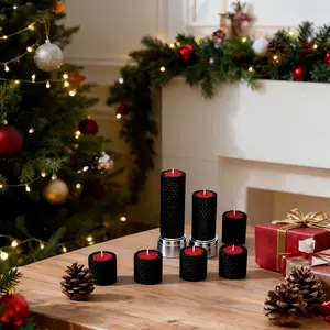 3/4 Gothic creative beeswax candles, elegant red and black dual colors, suitable for home decoration, holiday gifts, decorative candles, wedding atmosphere decoration, Mother's Day, New Year, Valentine's Day.