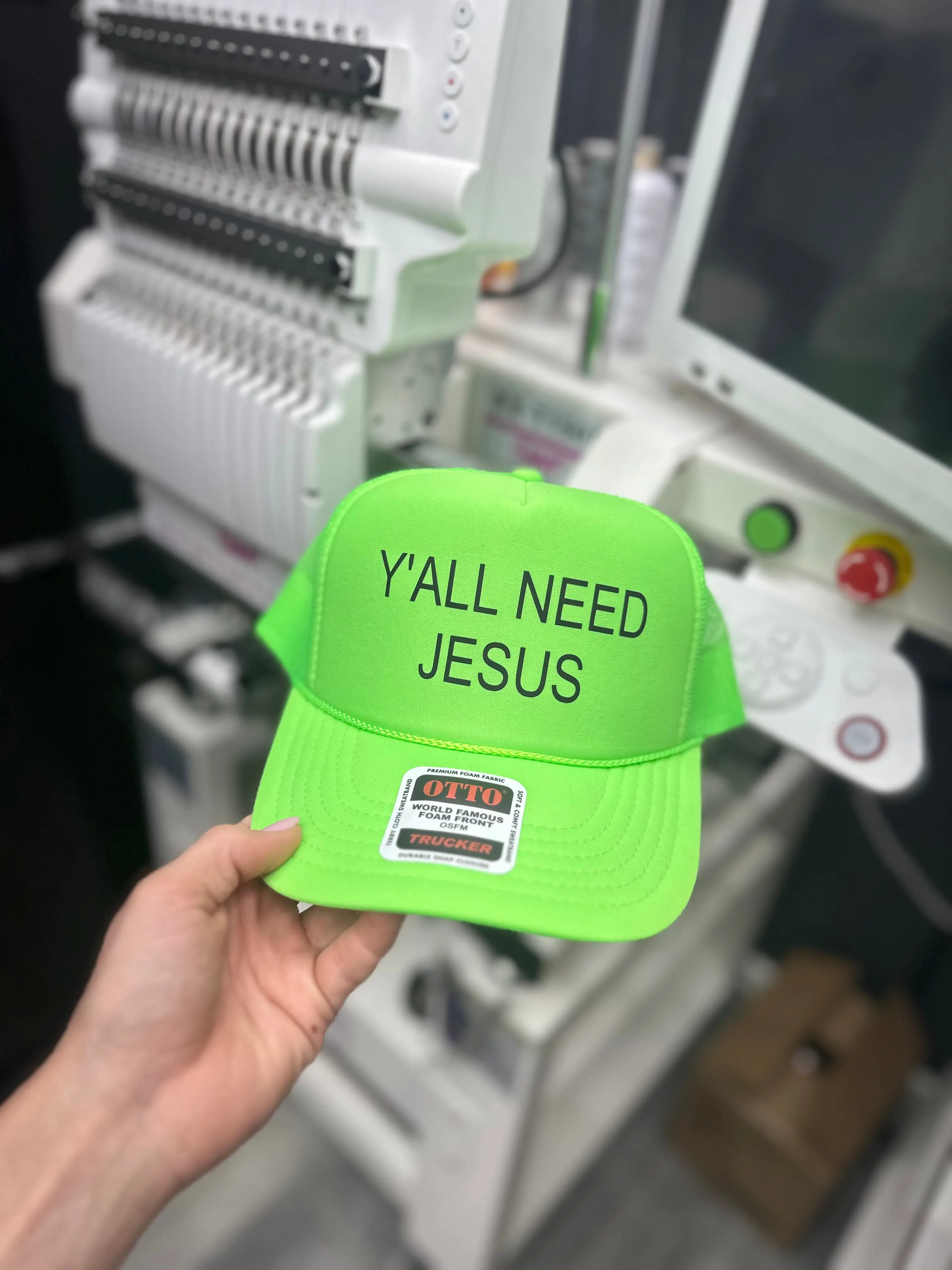 Y’all need Jesus vinyl trucker hat Y’all need Jesus vinyl trucker hat