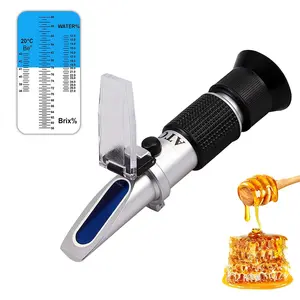 3-in-1 Honey Refractometer for Honey Moisture, and Baume, 58-90% Scale Range, Honey Moisture Tester with ATC, for Honey, Milk, Sugar Syrup, Fruit jam and Molasses, Beekeepers