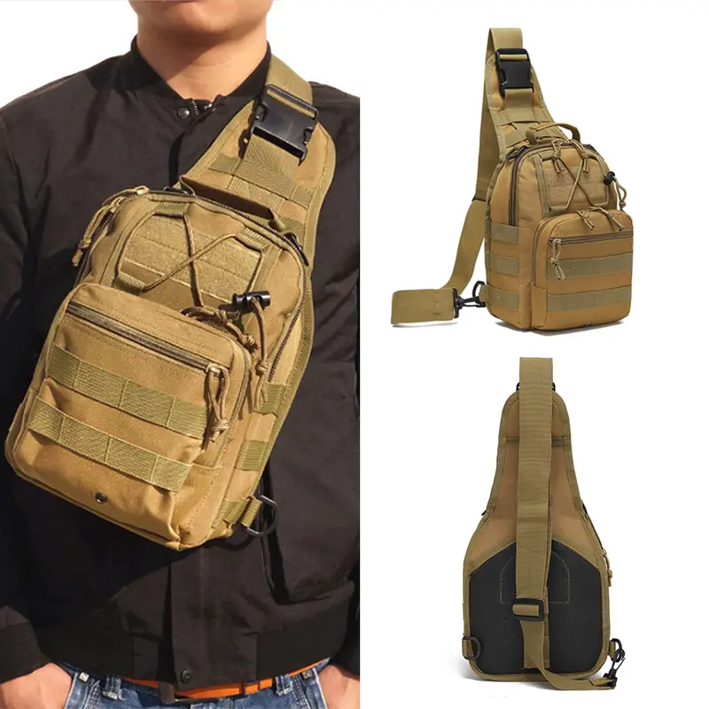 Tactical Messenger Bag - Waterproof Polyester MOLLE Bag with Zipper, Adjustable Crossbody, Casual Shoulder, Large Storage, Concealed Carry, Multi-Function for Adults’ Camping, Hiking, Daily Commuting