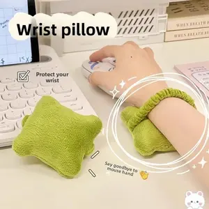 4Pcs Soft Wrist Rest Mouse Pad with Hand Pillow, Elastic Strap Keyboard Wrist Support for Office & Home Use