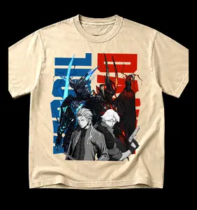 Dante and Vergil Devil May Cry Graphic Tee , Vintage DMC Style Heavyweight T-Shirt ,Gamer Streetwear Apparel
