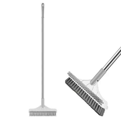 3-In-1 Bathroom Floor Brush Set, Long Handle Hard Bristle Scrubber for Grout & Tub Cleaning, Durable Household Toilet Cleaner Tool, Bathroom Cleaning Tools, Home Goods