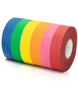 [New Deal] 6 Pack Colored Masking Tape, Painters Tape Drafting Craft Tape, Labeling Paper Tape, Masking Tape.
