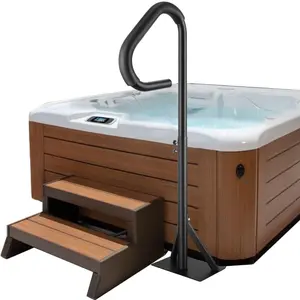 VEVOR Hot Tub Handrail, 360 Rotatable Spa Side Handrail with 35-57 Adjustable Height, Rust-proof Aluminum Spa Step Hot Tub Hand Rail with Slide-Under Mount Base for Indoor Outdoor, 600LBS Capacity