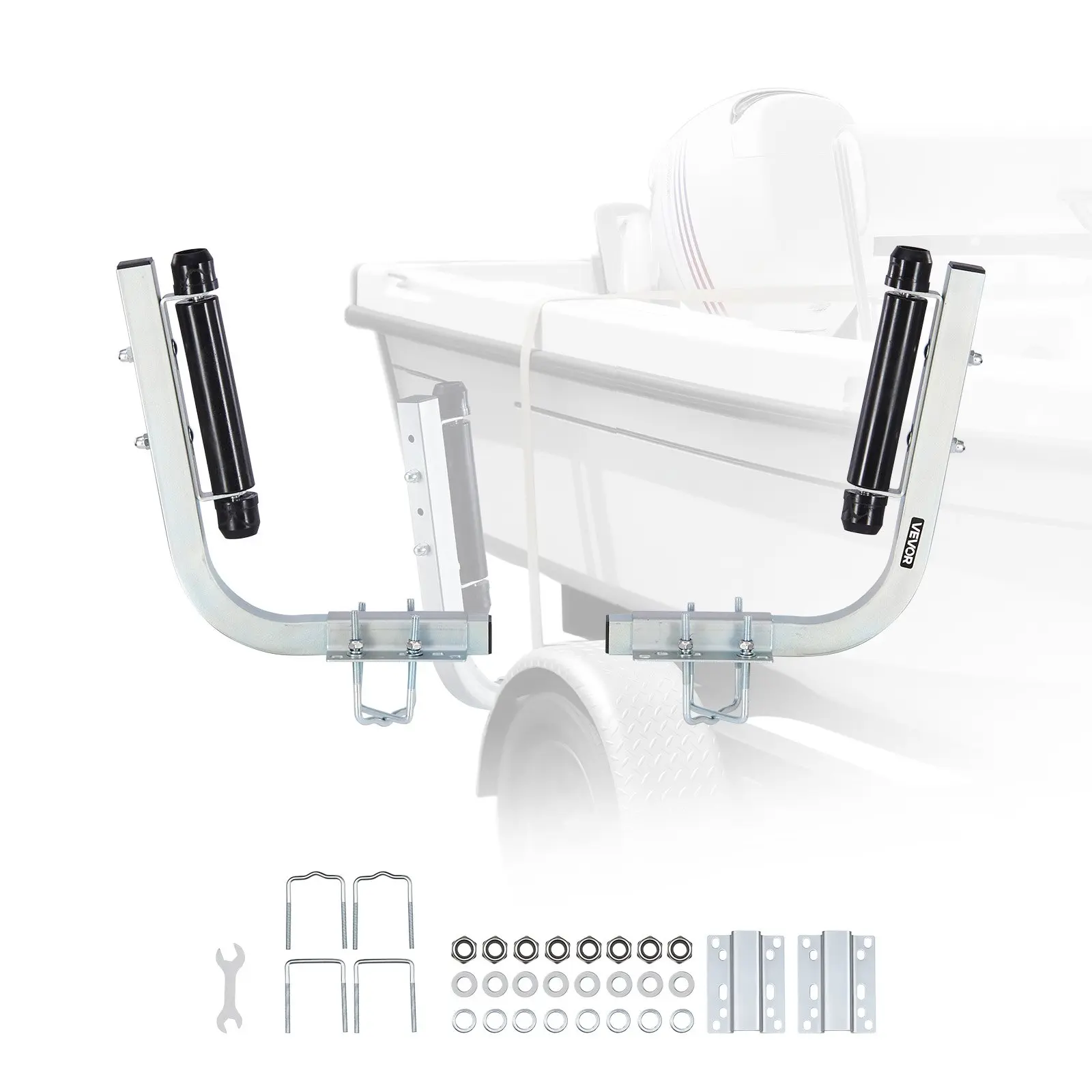 【Summerfinds】VEVOR Boat Trailer Guides, 18.5 in/20.5 in Height Adjustable Trailers Guide, 2PCS Thickened High-Duty Steel Trailer Guide-Ons with Smooth Roller Guidance, for V-Hull Boats, Small to Mid-Size Boats Parts Outboard