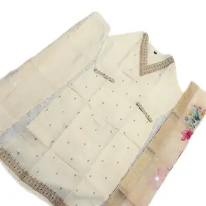 Indian Suit in White with Golden Embroidery - Casual Women's Wear - Womenswear