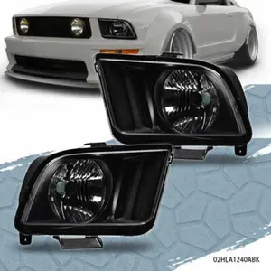 CROSSDESIGN Pair Headlight Head lamps Fit For 2005-2009 Ford Mustang Black Housing US CROSSDESIGN Pair Headlight Head lamps Fit For 2005-2009 Ford Mustang Black Housing US