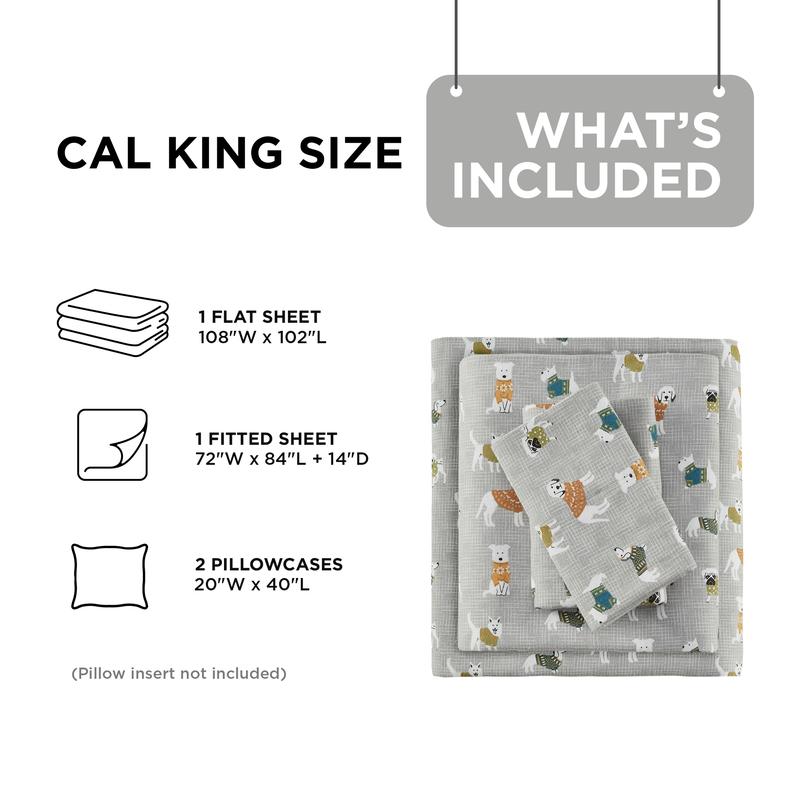 MAIN STREET Cozy Cotton Flannel Printed Sheet Set with Comfortable Design and Soft Fabric