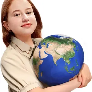 Earth Globe Pillow, Decorative World Map Cushion, Soft Plush Travel Accessory, Home Office Decoration, Unique Gift Idea