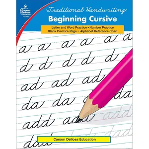Carson Dellosa Beginning Cursive Handwriting Workbook, Traditional Writing Book With Number and Letter Tracing and Sight Words Practice, Classroom or Homeschool Curriculum Paperback – October 1, 1999