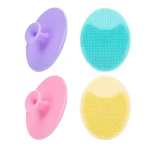 4 Pack Face Scrubber,JEXCULL Soft Silicone Facial Cleansing Brush Face Exfoliator Blackhead Acne Pore Pad Cradle Cap Face Wash Brush for Deep Cleaning Skin Care