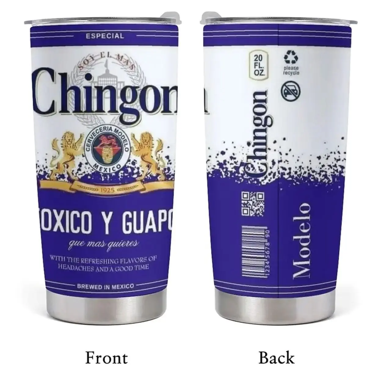 Chingona Toxic y Chula 20oz Insulated Stainless Steel Water Bottle with Lid and Straw, Double-Wall Vacuum Thermal Mug for Hot Coffee & Cold Beverages, Ideal Gift for Parties & Christmas, Insulated Coffee Mug