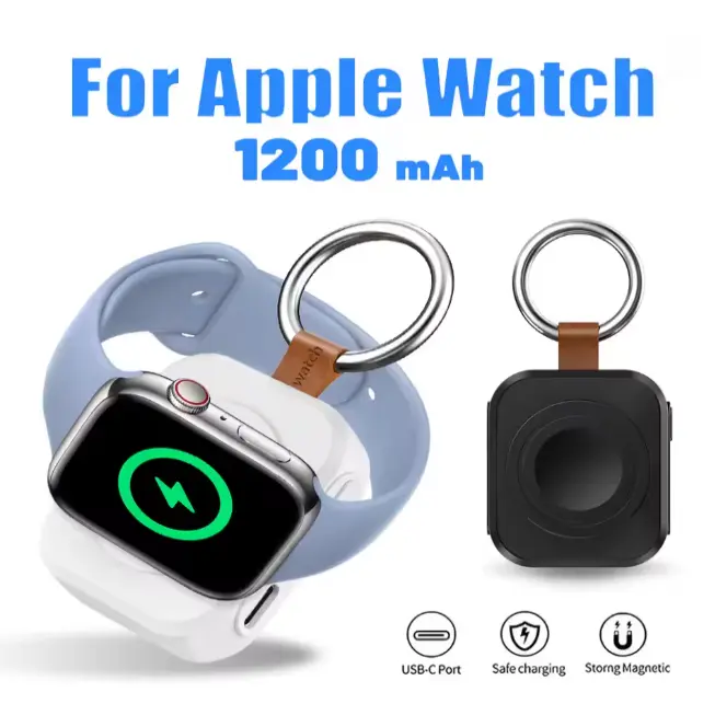 Portable Charger for Apple Watch 1200mAh USB Rechargeable Travel Charger, Power BankCompatible withiWatch Series 9/8/7/6/5/4/3/2/SE/Ultra