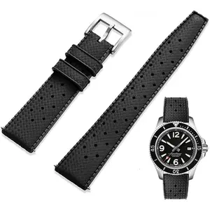 Quick Release Tropical Style FKM Rubber Watch Band Soft Breathable Durable Universal Replacement Strap 18mm 19mm 20mm 21mm 22mm for Men Women