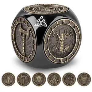 Stress Relief Hand Spinner Mold, Seven-In-One Metal Multifaceted Rolling Game Dice, Dungeons & Dragons Accessories, Fun Party Games