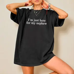 I'm Just Here For My Nephew Shirt, Funny Auntie Tee, New Aunt Gift Shirt, Cute Titi Shirt, Family Humor Graphic Tee