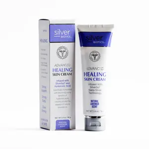Silver Biotics Advanced Healing Skin Cream - Natural Lavender Scented Moisturizer 3.4 oz for Daily Body Care & Hydration