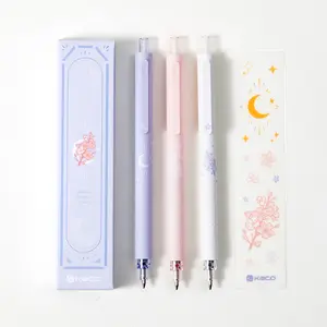 KACO Gel Pens Cute Stationery 6 Pieces 0.7mm Point 2 Sets, Quick Drying Pens for Journaling Aesthetic Office Supplies, 2 Black Ink and 1 Coral Ink Holiday Gift Pen summerwins