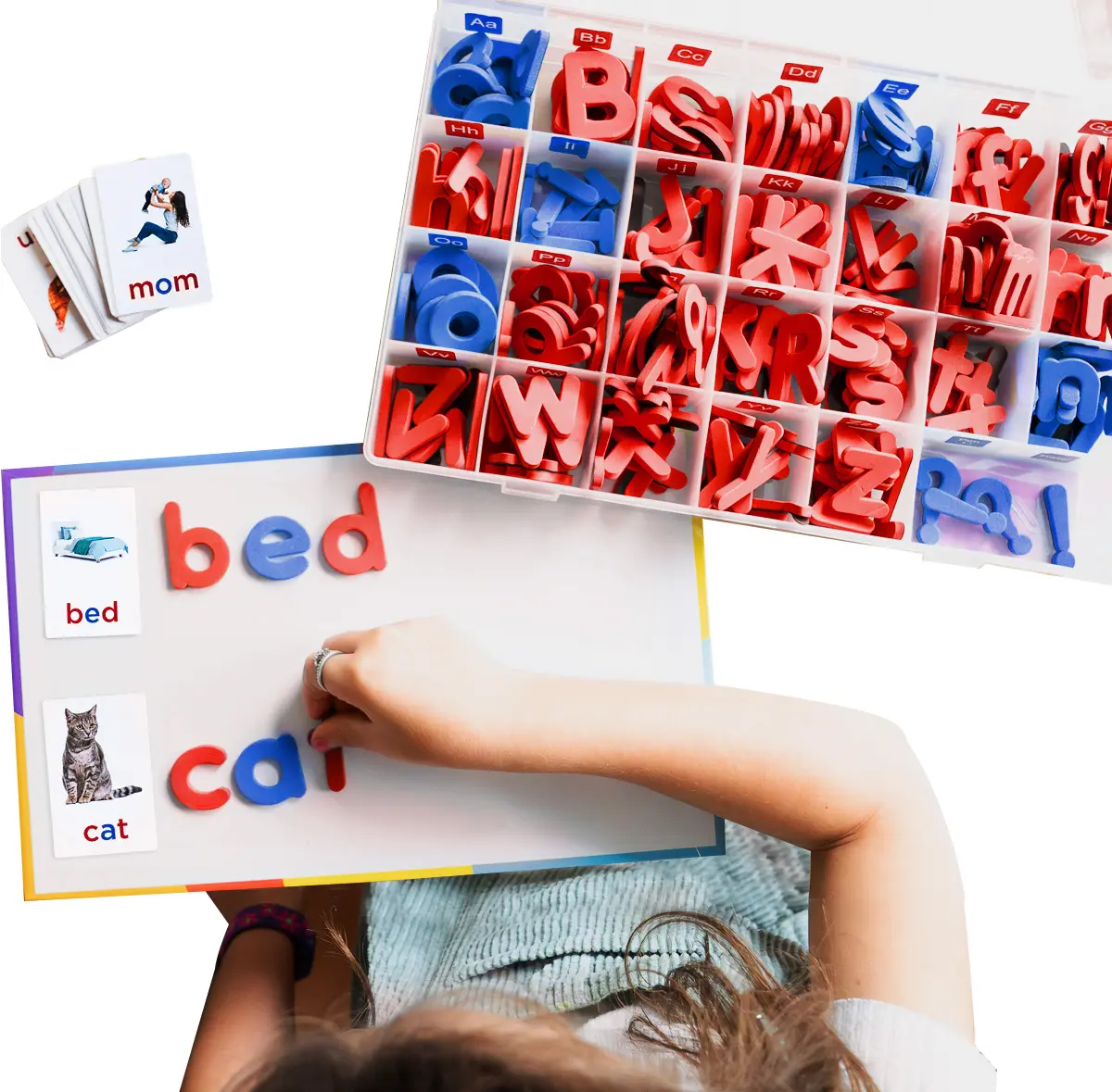 Montessori Foam Magnetic Letters - Classroom Alphabet Letters Kit 284 Pcs with CVC Cards - Montessori ABC Board Magnets