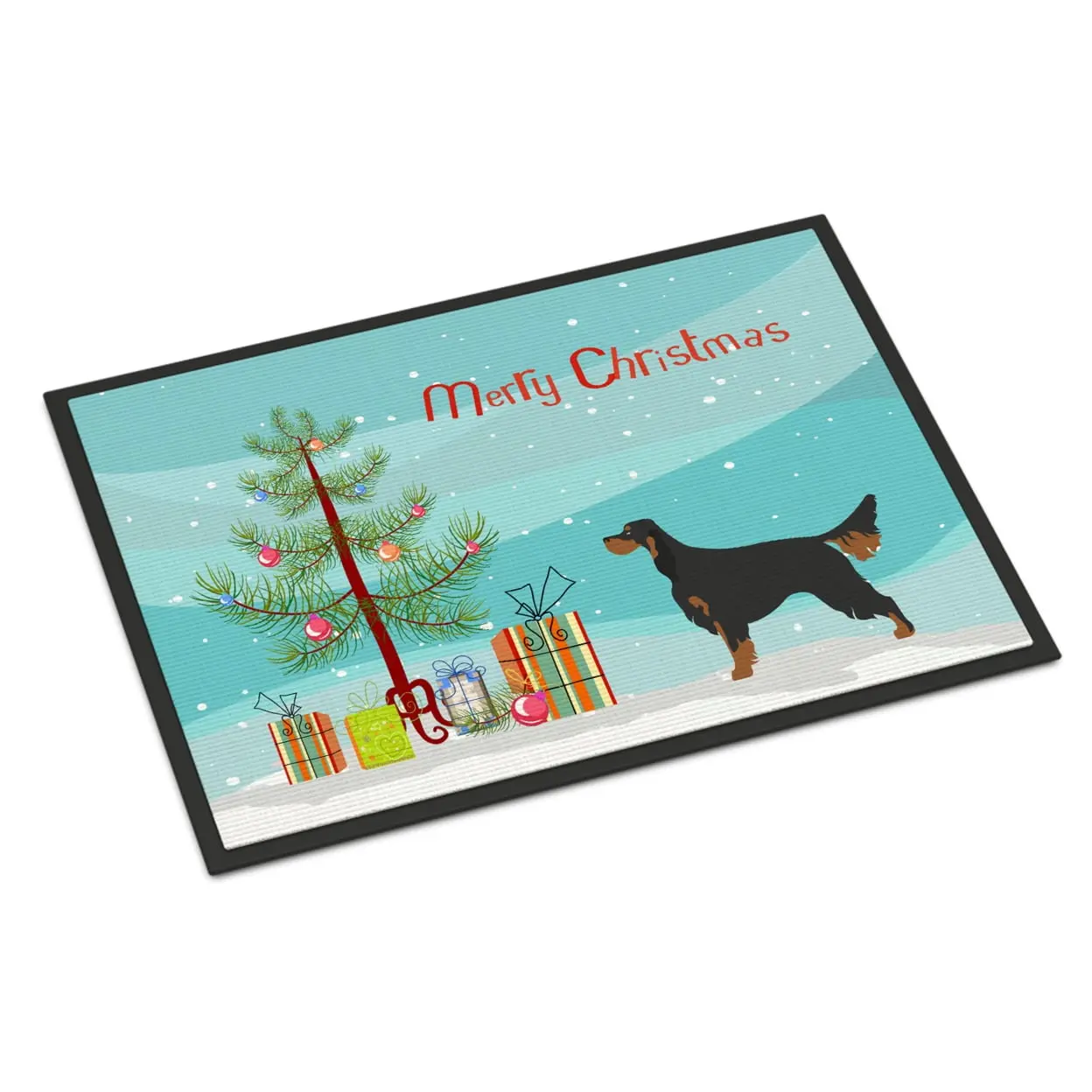 Carolines Treasures BB8436JMAT Gordon Setter Christmas Non-Slip Mat, Durable Fade-Resistant Indoor-Outdoor Carpet, 24 x 36 in.
