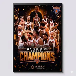 New York Knicks 2026 NBA Champions Fireside Home Decor Poster Poster Print Unframed