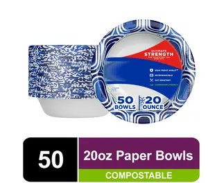 Disposable Paper Bowls 20 oz, Multicolor, 50 Count Kitchen Tool