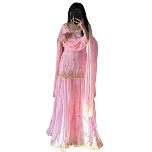 Elegant Handwork baby Pink Kurtha set Soft pink with intricate hand embroidery, combining tradition and grace. Perfect for festive occasions, parties, and special celebrations