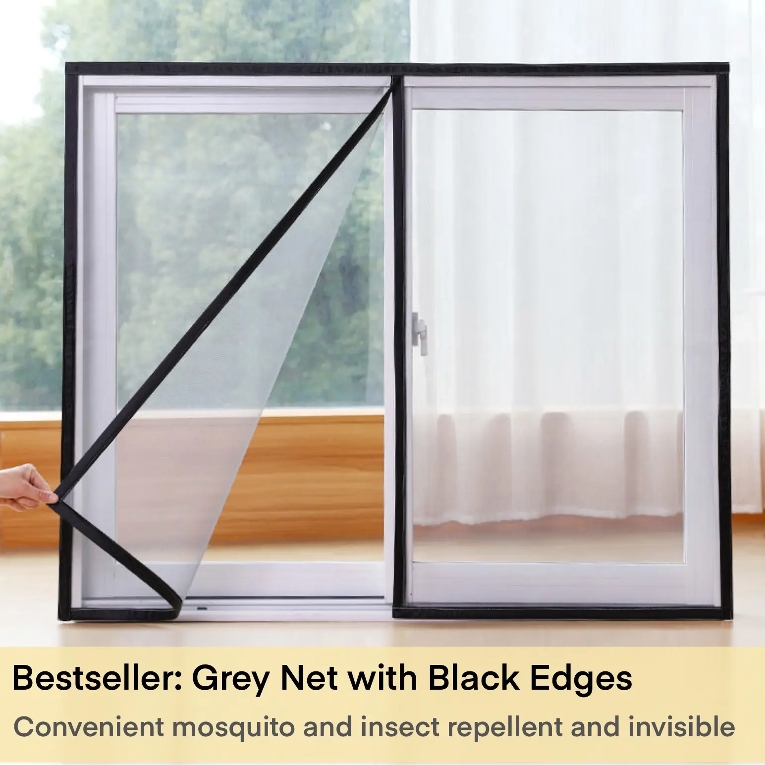 Window Screen With Net Small Size No-Drill Adhesive Window Screen Net, High Stickiness, Easy ...
