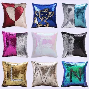 Sequin Cushion Set - DIY Reversible Throw Pillow for Couch Sofa and Bed, 14x14 Inch