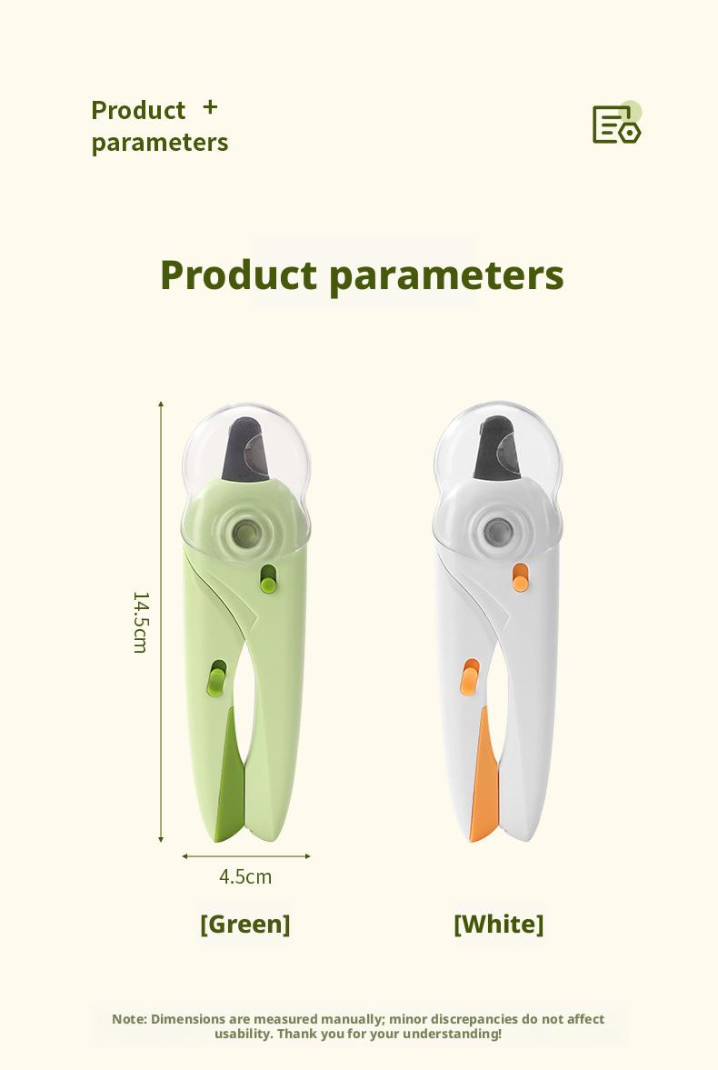 LED Pet Nail Clipper for Cats Dogs, Anti-Splash Cat Nail Trimmer with Built-in Nail File, Safe Pet Grooming Tool for Small Animals