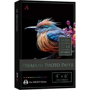 Photo Paper Satin 4x6 72lb for Inkjet Printers 50 Sheets, Single Sided