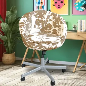 Light Brown Faux Cow Hide Slip Cover, Compatible with IKEA SKRUVSTA