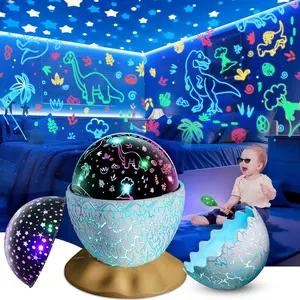 X-PSD09  Dinosaur Egg Night Light Toys 2-in-1 Dino & Star Projector for Kids 3-5 6 7 8 9 10 Year Old Boy Girls Nights Lights Lamp Boys Birthday Gifts for Kid Age 3-12