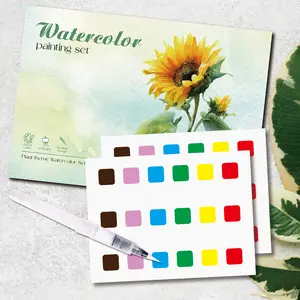 Sunflower & Floral Watercolor Workbook for Beginners, A coloring book with 20 exquisite illustrations featuring sunflowers, bouquets, potted flowers, green plants, leaves and vines. The best choices for gifts on Birthday, Mother's Day, Christmas, and Than