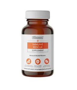 Just Ingredients Immune Rescue Supplement with Ashwagandha Lutein Probiotics Zinc & Elderberry for Daily Vitamins & Antioxidant 30 Servings