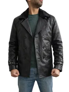 Leon Kennedy Resident Evil Requiem RE 9 Double Breasted Pea Coat Real Leather Jacket