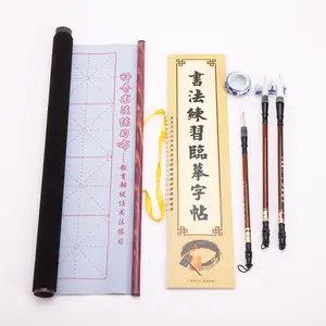 Chinese Japanese Magic Rewritable Calligraphy Water Writing Fabric Cloth Brush Pen Set, Practicing Chinese Calligraphy Or Kanji Made Easy, Rice Paper replacement & Inkless