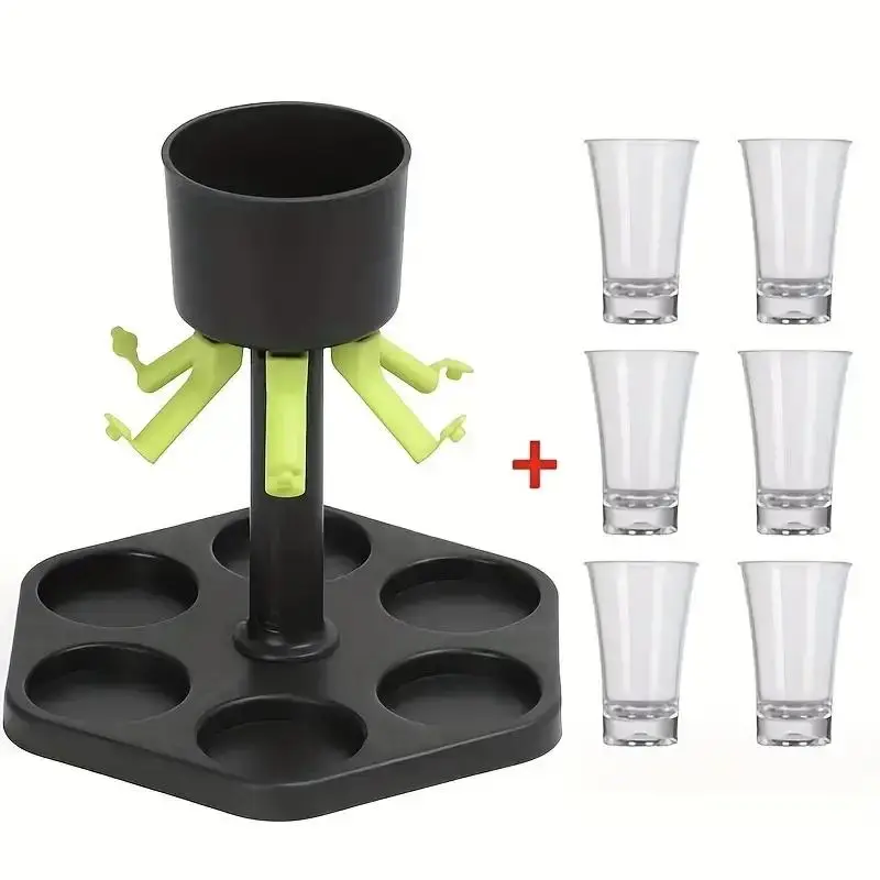 Shot Glass Dispenser & Holder, 1 Count Wine Dispenser, Fair Pouring Dispenser, Liquor Decanter Set, Suitable for Alcoholic Party Drink Sets, Stylish D