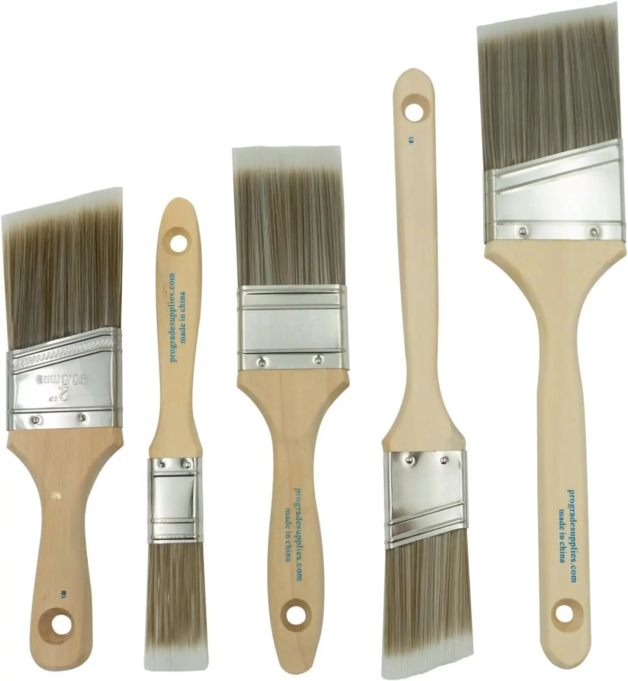 ,  Brushes, 5-,  Brush Set: Flat & Angle Brushes for Latex and Oil Paints, Stains, Interior & Exterior Home Imvement