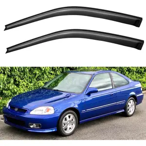 Out-Channel Window Sun Visors - UV Rays Visor, Rain Guards, Wind Deflectors, Anti-Shatter Car Exterior Accessories for 1996-2000 Civic Coupe Auto Parts Car Accessories