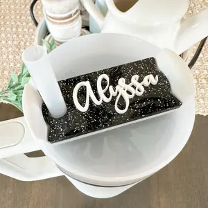 Black Glitter Personalized Acrylic Nameplate
